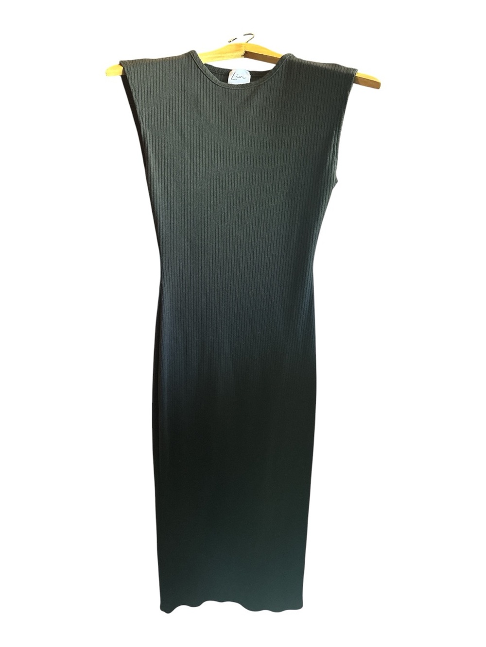 Livi by Olivia Rae Sleeveless Ribbed Maxi Long Dress Black Minimalist Size XS